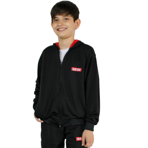 Jaqueta Helanca  SESI Infantil  Bolso lateral com capuz